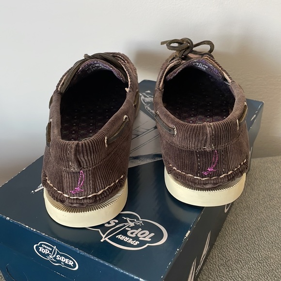Sperry Top-Sider Women's A/O 2-eye Grey washed Corduroy Boat Shoe, color: brown - Picture 7 of 14